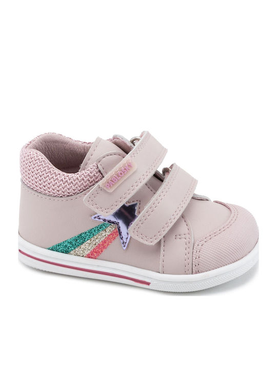 Kids Boots with Velcro Pink
