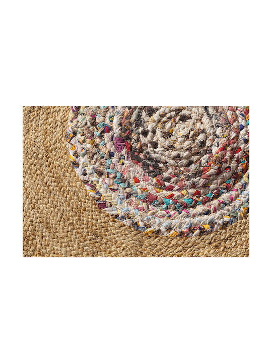 Guy Laroche Rugget Rug Round Summer with Fringes Multi