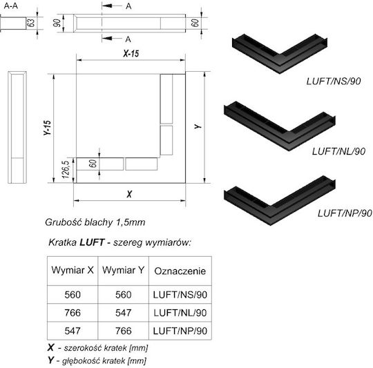 Kratki Γωνιακή Περσίδα Τζακιού 76.6x54.7x9cm Λευκή