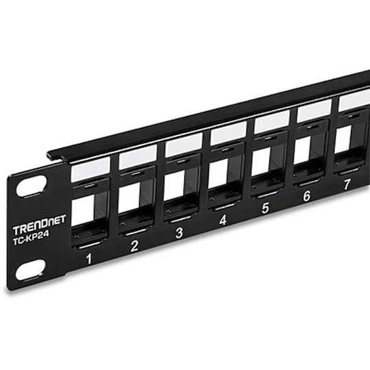 Trendnet Patch Panel Keystone για Rack 1U 19" 24 Θυρών Μαύρο