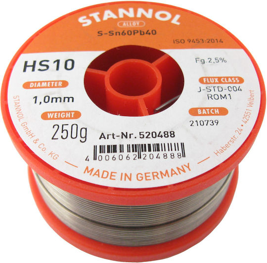 Stannol 520488 Καλάι Κόλλησης 1mm 250gr