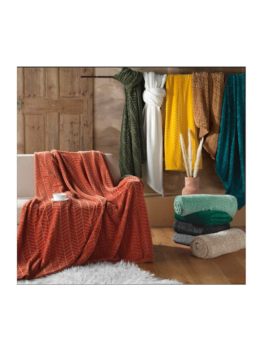 Kipper Arya Decke Fleece Halbdoppelt 180x220cm Mint