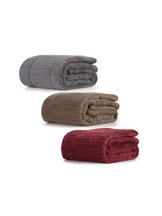 Nef-Nef Homeware Κουβερτοπάπλωμα με Γέμιση Hollowfiber Μονό 160x220εκ. Redick Taupe
