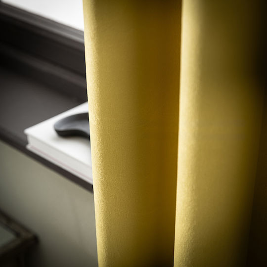 Gofis Home Κουρτίνα με Τρουκς Winter 37 Champagne Green 140x280εκ.
