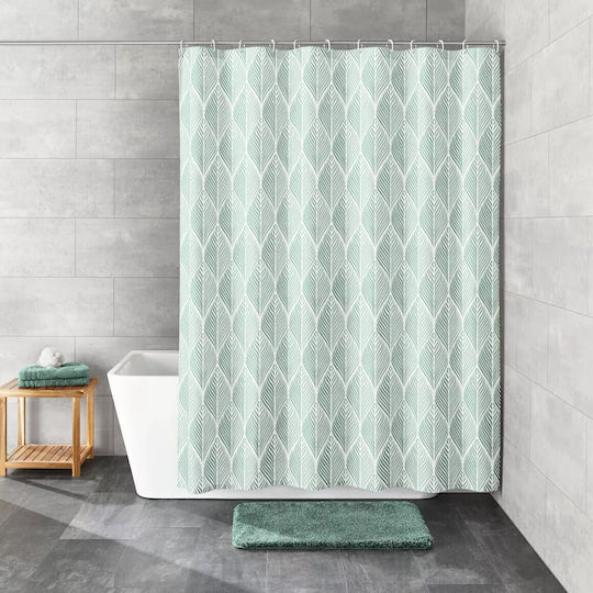 Kleine Wolke Leaf Κουρτίνα Μπάνιου Υφασμάτινη 180x200 cm Πράσινη Kleine Wolke Leaf Κουρτίνα Μπάνιου Υφασμάτινη 180x200 cm Πράσινη