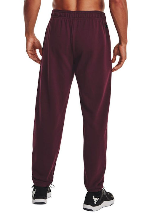 Under Armour Project Rock Heavyweight Men's Sweatpants with Rubber Burgundy