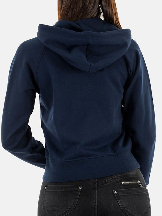Lacoste Women's Hooded Fleece Sweatshirt Navy Blue