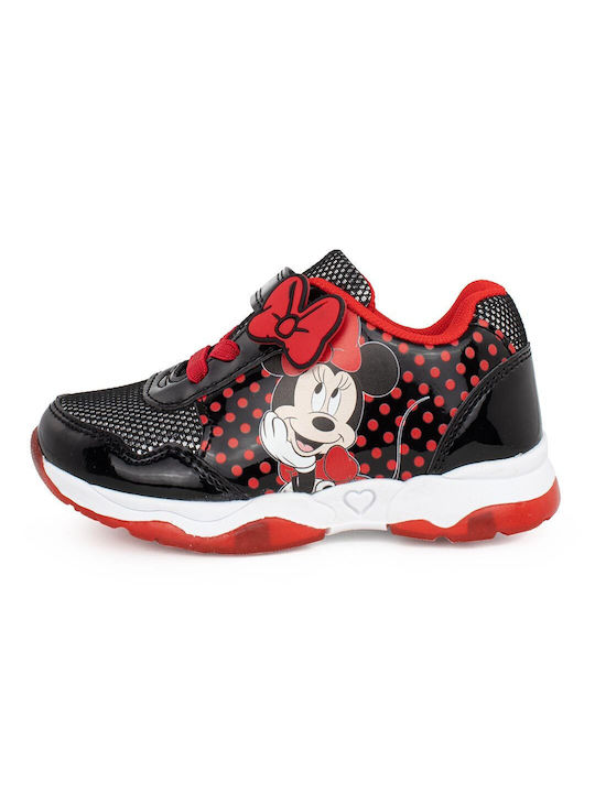 Disney Παιδικά Sneakers Minnie με Φωτάκια για Κορίτσι Μαύρα