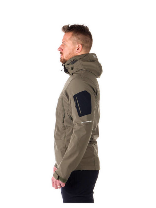 Χειμωνιάτικο Μπουφάν Softshell Αδιάβροχο και Αντιανεμικό Χακί