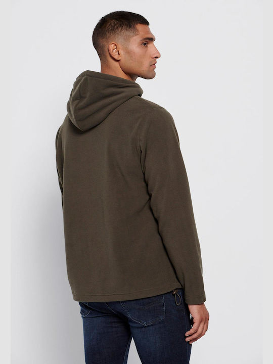 Funky Buddha Men's Sweatshirt with Hood and Pockets Khaki