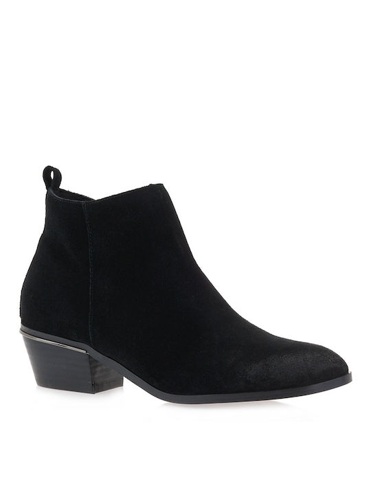 Seven Wildleder Damen Knöchelstiefel Schwarz