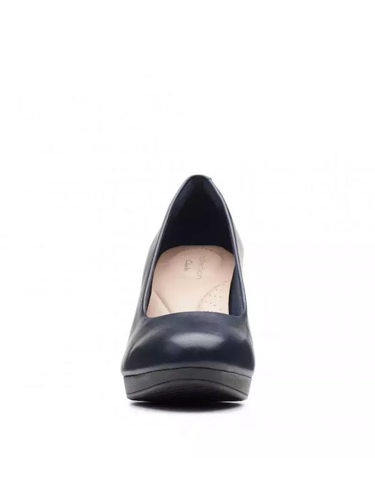 Anatomic Leather Pointed Toe Stiletto Navy Blue High Heels Ambyr Joy