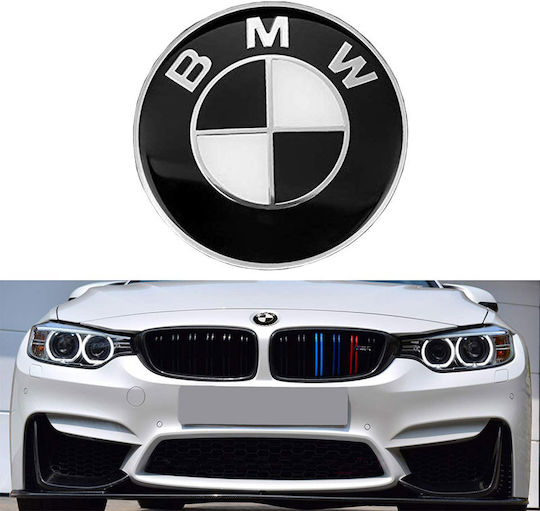 Σήμα Καπό Αυτοκινήτου για Bmw Σήμα Καπό / Πορτμπαγκάζ Κουμπωτό Bmw Μαύρο-Άσπρο 82mm