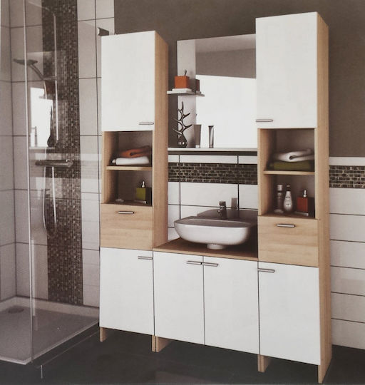 Polihome Carol Dulap Coloană Pentru Baie Pardoseală L33xA34xÎ185cm Albă