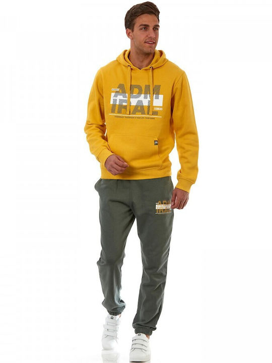 Admiral Men's Sweatshirt with Hood and Pockets Yellow