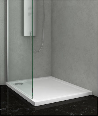 Karag Rectangular Acrylic Shower White New Flat 5 72x110x5.5cm