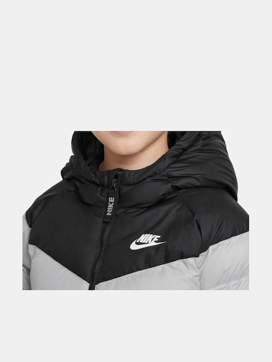 Kids' Sports Jacket Long with Lining & Hood Gray NSW