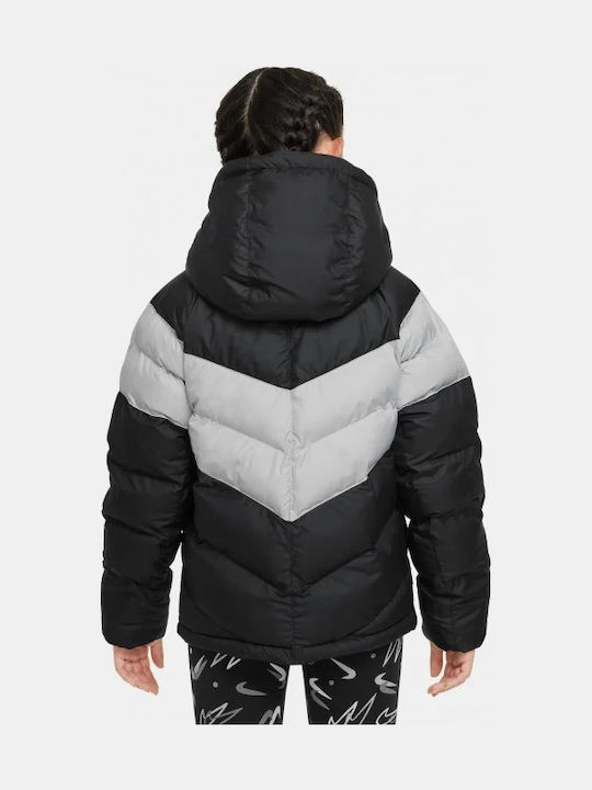 Kids' Sports Jacket Long with Lining & Hood Gray NSW