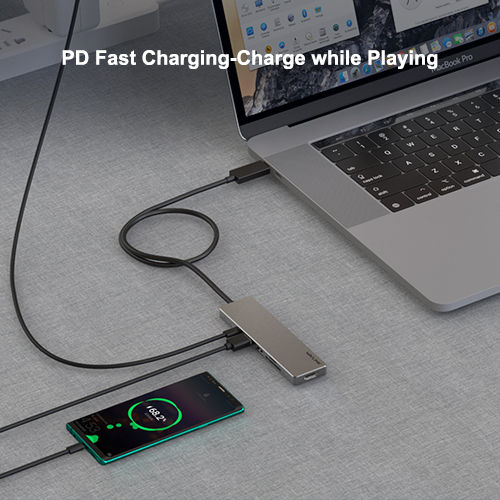 Wavlink USB-C Docking Station με HDMI 4K PD Ασημί (WL-UHP3407)