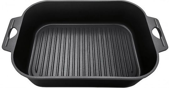 Royalty Line Rectangular Cast Aluminum Dutch Oven with Glass Lid 34.5cm