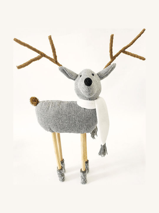 Aca Christmas Fabric Figure Deer Gray Height 45cm