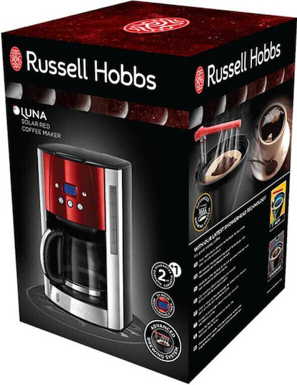 Russell Hobbs Luna Προγραμματιζόμενη Καφετιέρα Φίλτρου 1000W Red