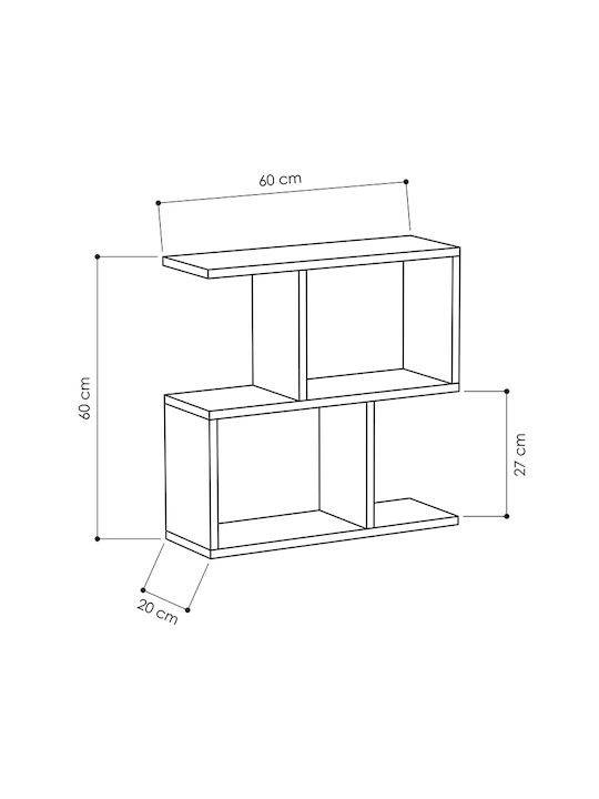 Rectangular Side Table Homemania Wooden Gray W60xL20xH60cm