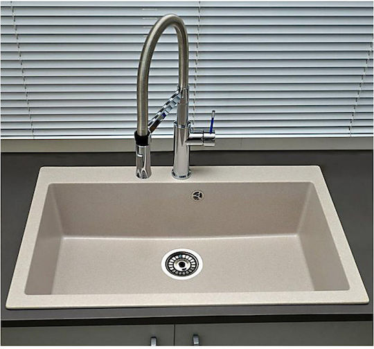 Crown Quadra Q-81 6781 6781-130 Drop-In Spüle aus Verbundgranulat B79xT50cm Sabbia