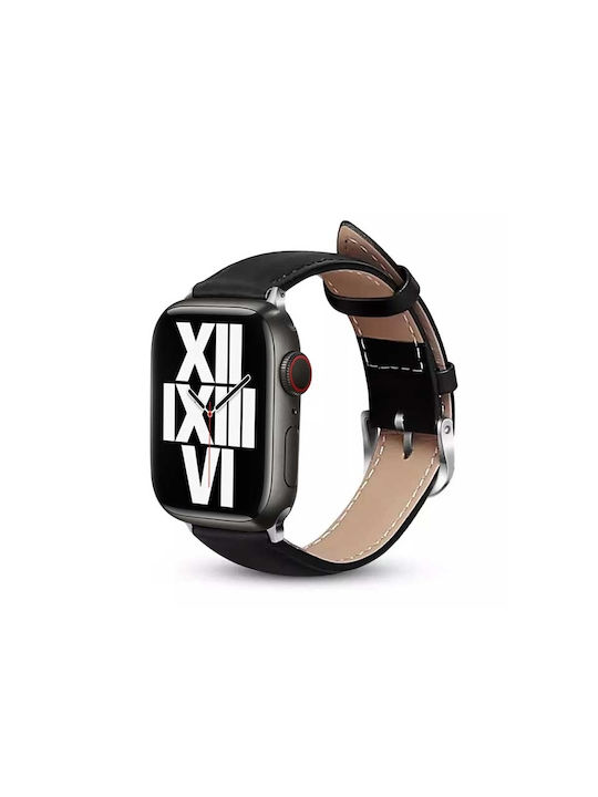 Crong Noble Band Λουράκι Δερμάτινο Μαύρο (Apple Watch Ultra 49mm)