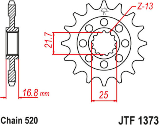 JT Sprockets Γρανάζι Μπροστά για Honda Integra 700 / NC700X