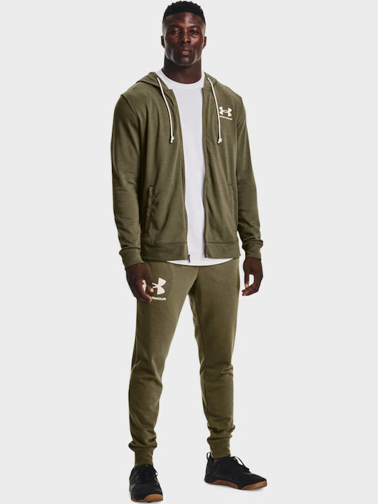 Rival Terry Cardigan With Hood Khaki