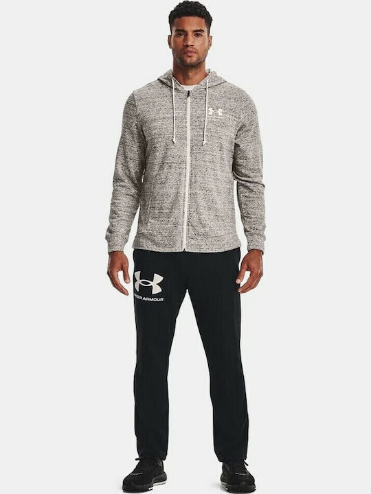 Rival Terry Sweatshirt with Hood Onyx White