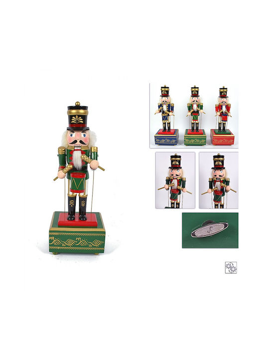 Wooden Christmas Nutcracker with Music 31cm Multicolour