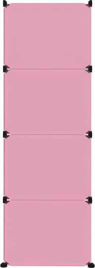 vidaXL Spielzeug Aufbewahrungssystem aus Kunststoff Rosa 110x46.5x144cm 12Stück