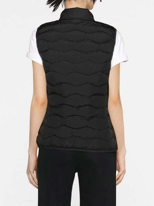 Women's Short Puffer Jacket for Spring or Autumn Black