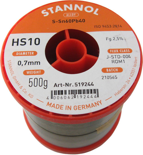 Stannol 519244 Sârmă de lipit SN60/Pb40 0.7mm 500gr
