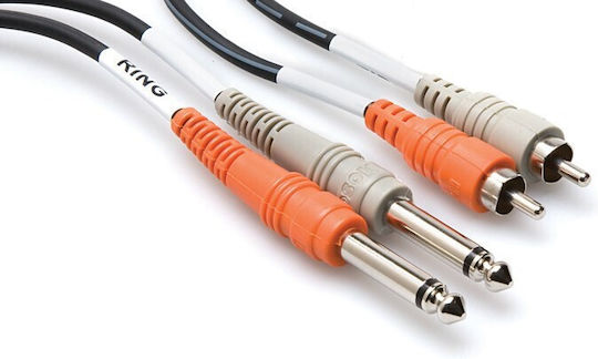 Hosa Cable 2 x 6.3mm male - 2x RCA male 2m (CPR-202)
