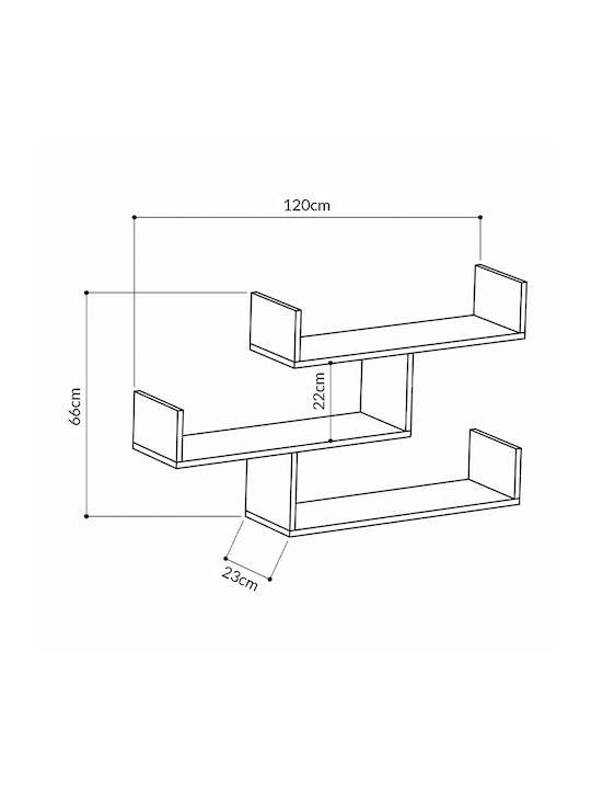 Shelf Wall Rosana White 119x22x66cm