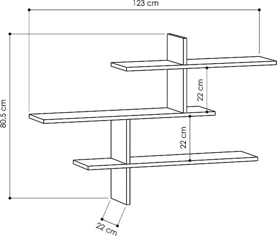 Hermes Wall Shelf Anthracite 123x22x80cm GP037-0025 1