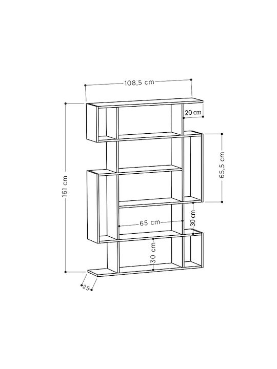 Bibliotecă Radovan Alb Antic / Gri 108x25x161 cm