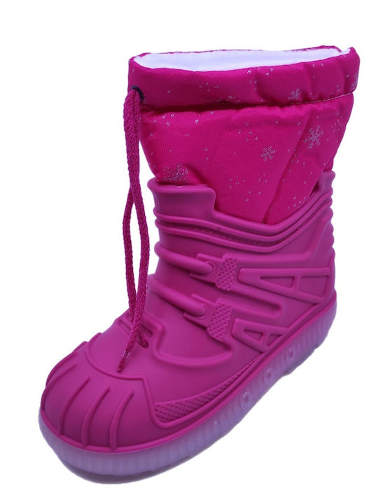 Adam's Shoes Kids Wellies Apres Ski with Internal Lining Fuchsia