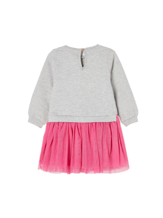 Zippy Sweatshirt Kids Dress Tulle Long Sleeve Gray