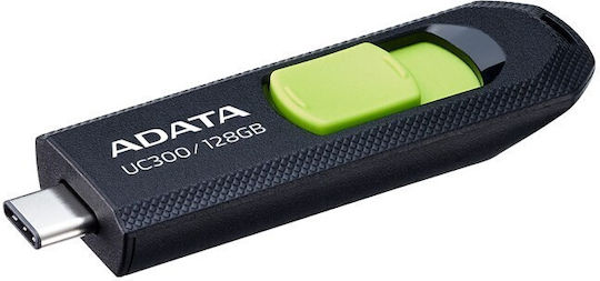 Adata UC300 128GB USB 3.2 Stick με σύνδεση USB-C Μαύρο