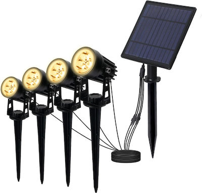 Set Spiked Solar Lights Warm White 3000K with Photocell IP65 4pcs