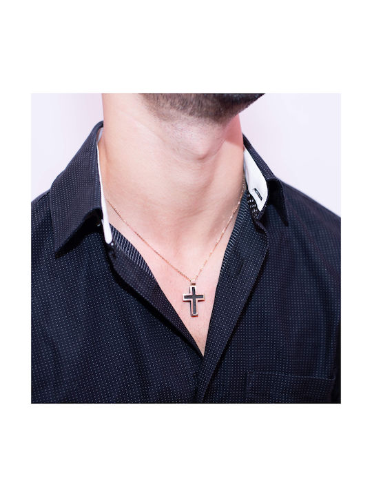 Val'oro Men's Rose Gold Cross 14K