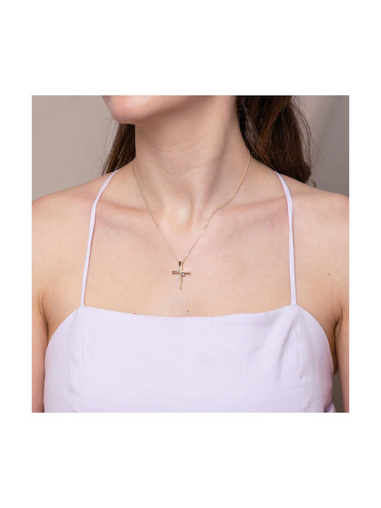 Val'oro Women's Gold Cross 14K with Chain