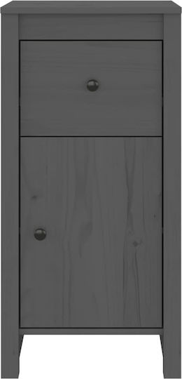 Dulap de Sufragerie de Podea din Lemn Masiv Gri 40x35x80 cm