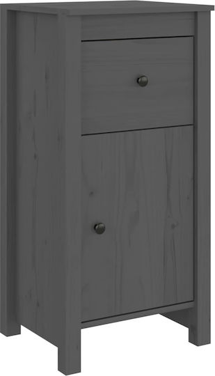 Dulap de Sufragerie de Podea din Lemn Masiv Gri 40x35x80 cm