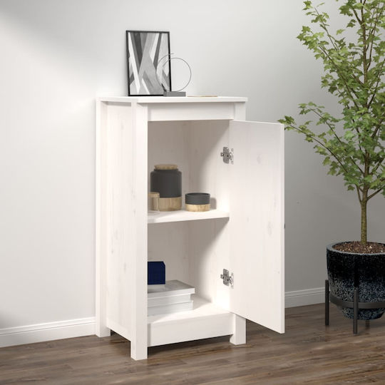 Living Room Cabinet Made of Solid Wood White 40x35x80cm