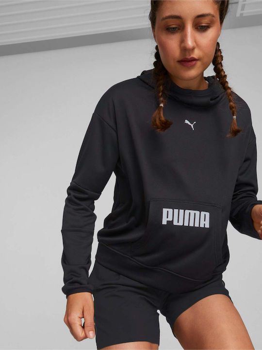 PUMA Train Entry Excite Φούτερ Μαύρο με Κουκούλα